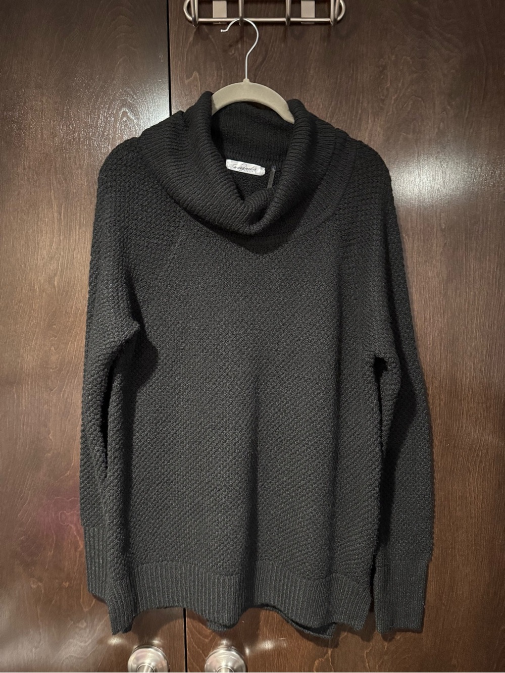 NWOT. Black Cowlneck Sweater